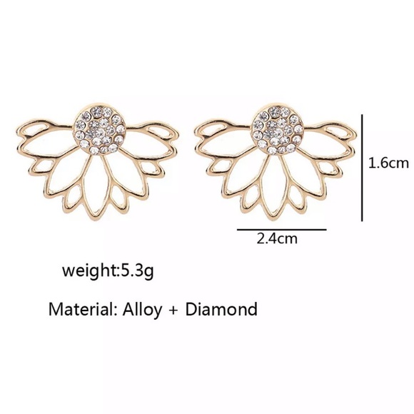 🆕 Sparkle Flower Earring Stud Jacket - Picture 4 of 7